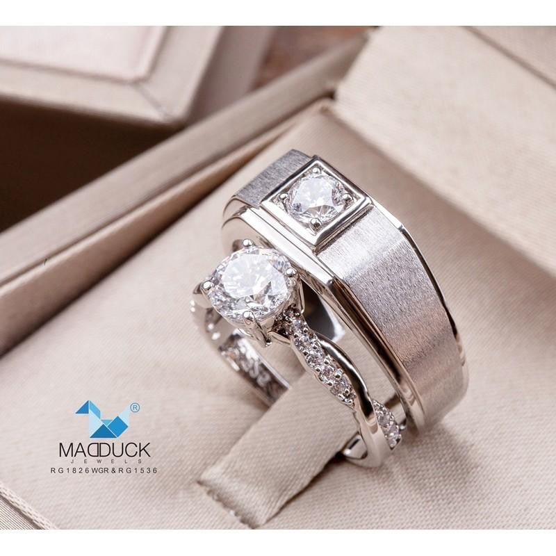 Couple ring set – CZ in 925 silver by Madduck Jewels