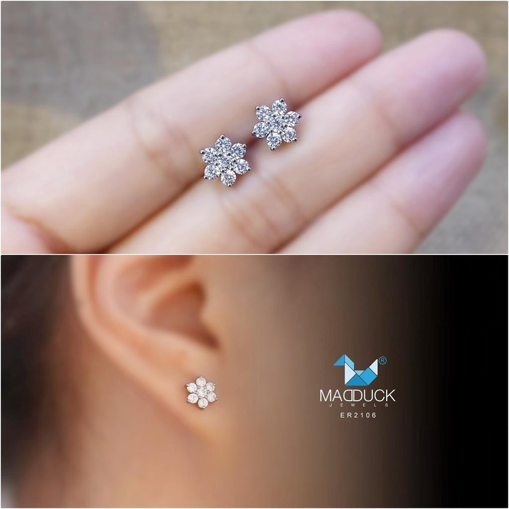 Elegant CZ Circle Stud Earrings in 925 Silver – Halo Style