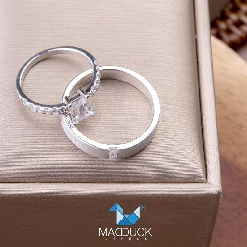 Couple ring set – CZ in 925 silver by Madduck Jewels