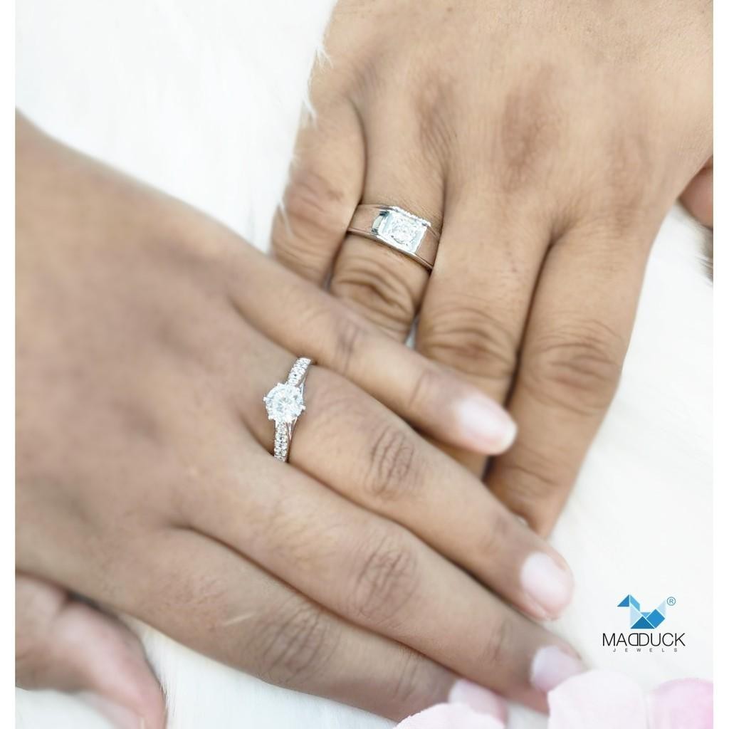 Couple ring set – CZ in 925 silver by Madduck Jewels