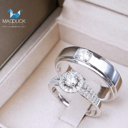 Couple ring set – CZ in 925 silver by Madduck Jewels