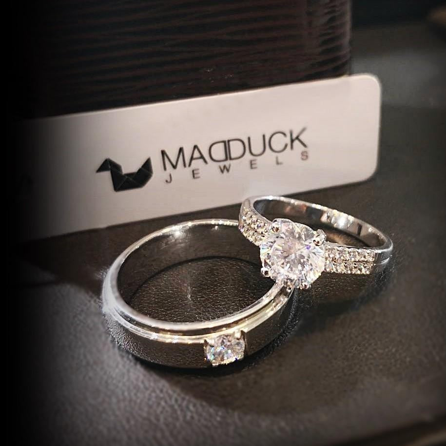 Couple ring set – CZ in 925 silver by Madduck Jewels