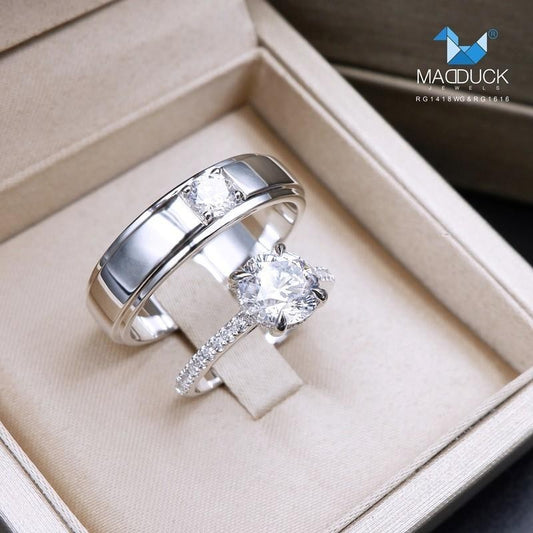 Couple ring set – CZ in 925 silver by Madduck Jewels