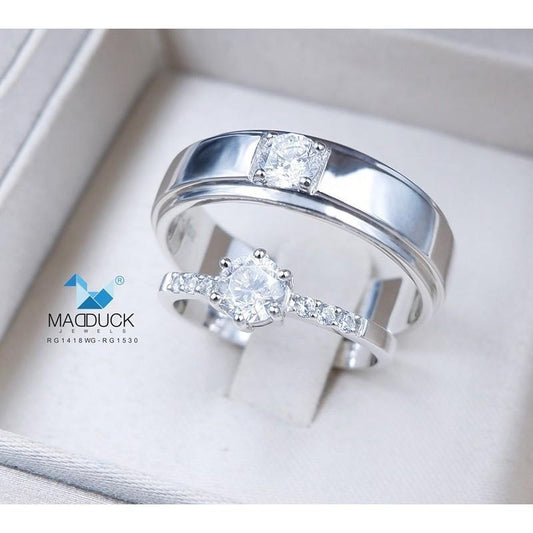 Couple ring set – CZ in 925 silver by Madduck Jewels