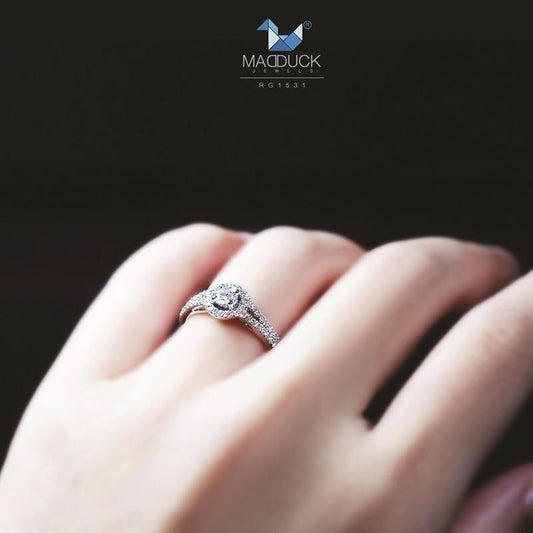 Couple ring set โ CZ in 925 silver by Madduck Jewels