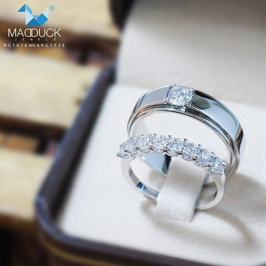 Couple ring set – CZ in 925 silver by Madduck Jewels