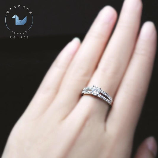 Couple ring set โ CZ in 925 silver by Madduck Jewels