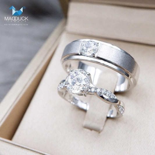 Couple ring set – CZ in 925 silver by Madduck Jewels