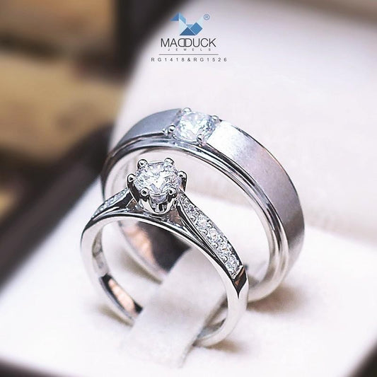 Couple ring set – CZ in 925 silver by Madduck Jewels