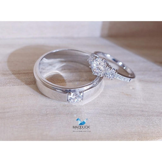 Couple ring set – CZ in 925 silver by Madduck Jewels