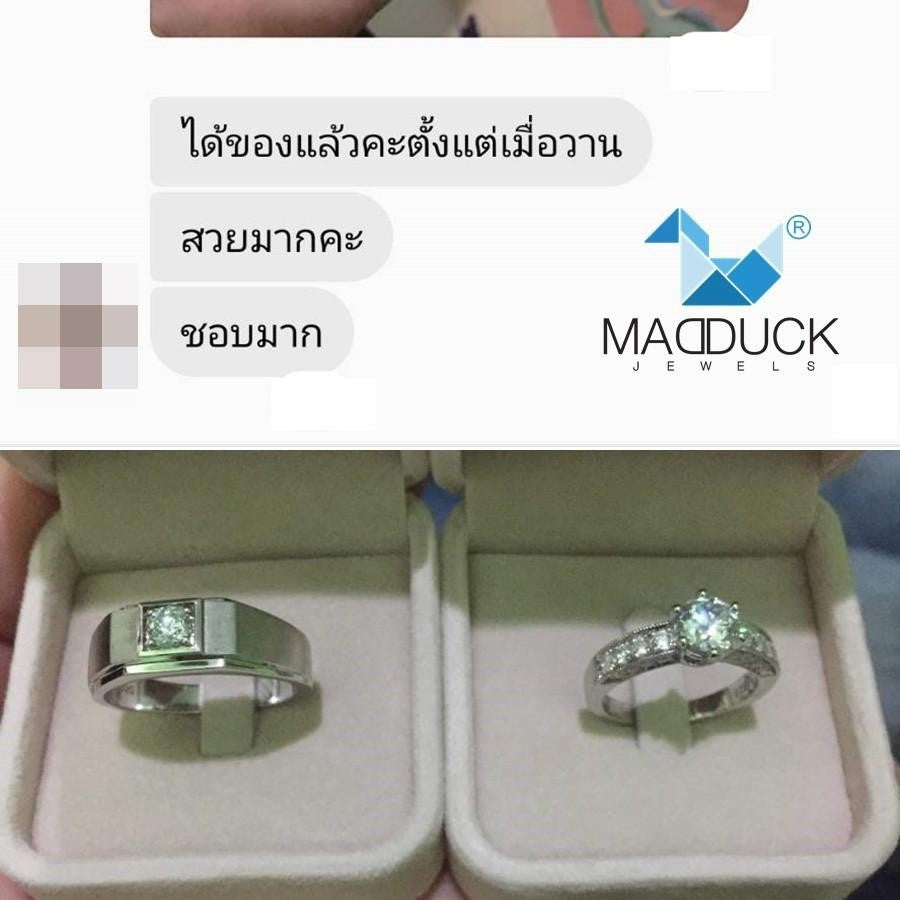 Couple ring set – CZ in 925 silver by Madduck Jewels