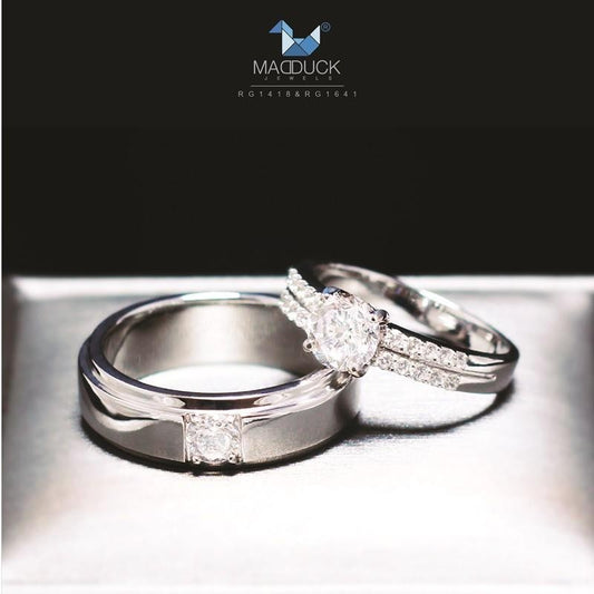 Couple ring set – CZ in 925 silver by Madduck Jewels