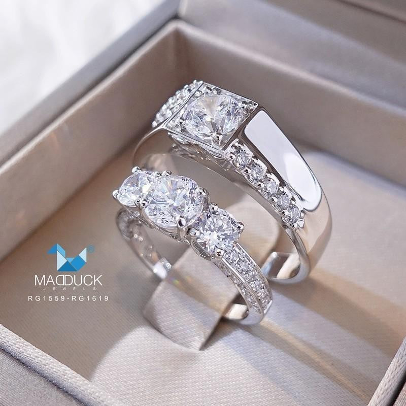 Couple ring set – CZ in 925 silver by Madduck Jewels