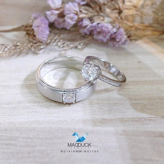 Couple ring set – CZ in 925 silver by Madduck Jewels
