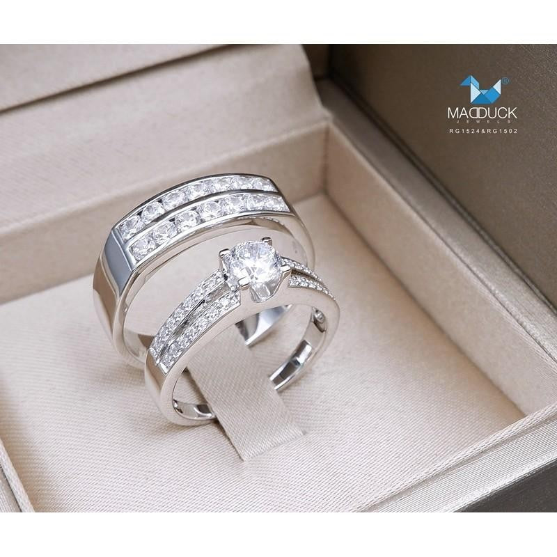 Couple ring set – CZ in 925 silver by Madduck Jewels