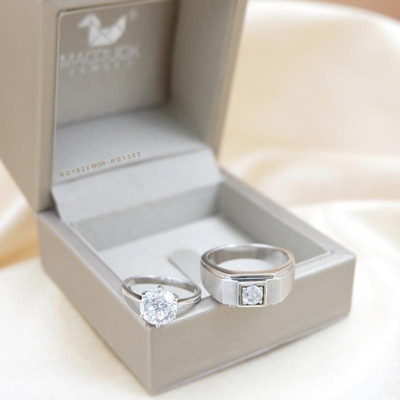 Couple ring set – CZ in 925 silver by Madduck Jewels