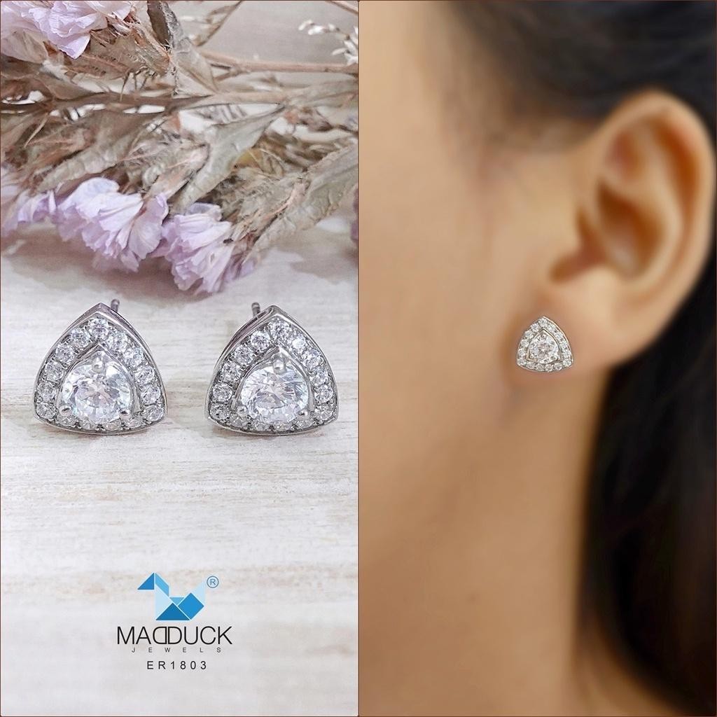 Elegant CZ Circle Stud Earrings in 925 Silver – Halo Style