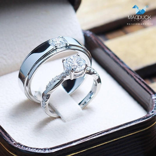 Couple ring set – CZ in 925 silver by Madduck Jewels