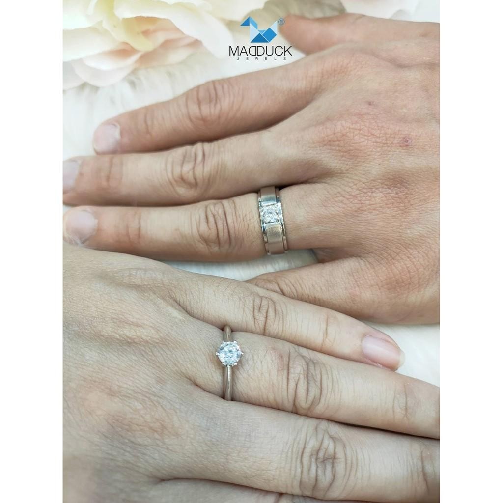Couple ring set – CZ in 925 silver by Madduck Jewels