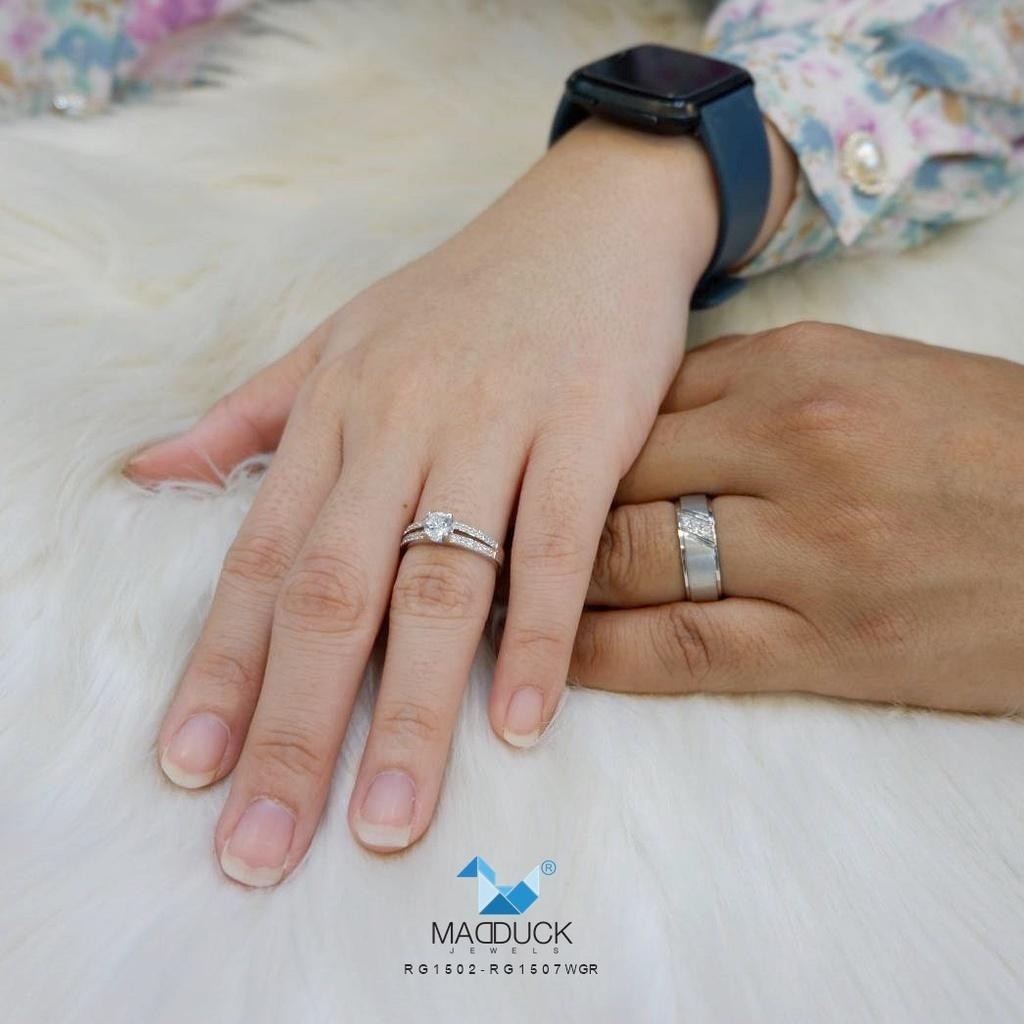 Couple ring set – CZ in 925 silver by Madduck Jewels