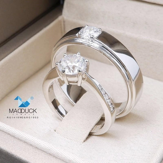 Couple ring set – CZ in 925 silver by Madduck Jewels