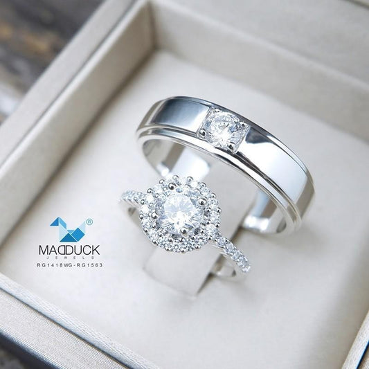 Couple ring set – CZ in 925 silver by Madduck Jewels