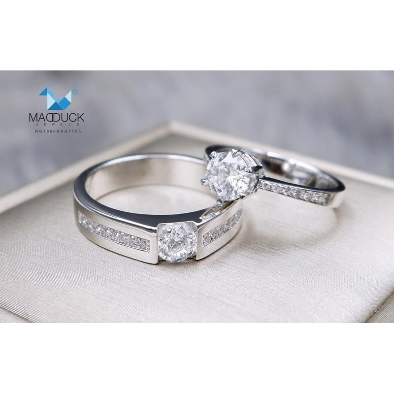 Couple ring set – CZ in 925 silver by Madduck Jewels