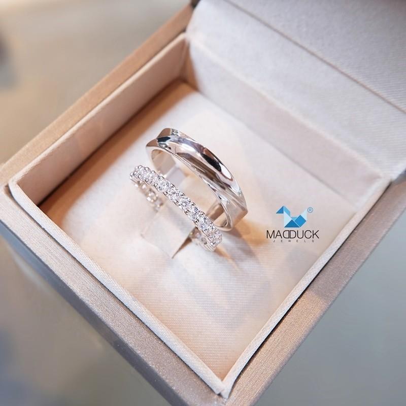 Couple ring set – CZ in 925 silver by Madduck Jewels