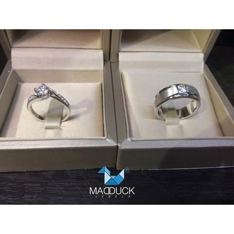 Couple ring set – CZ in 925 silver by Madduck Jewels