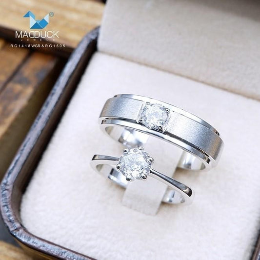 Couple ring set – CZ in 925 silver by Madduck Jewels