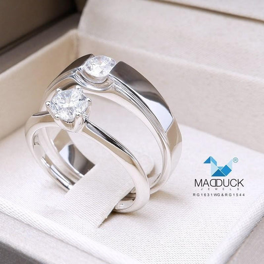 Couple ring set – CZ in 925 silver by Madduck Jewels