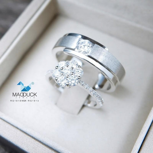Couple ring set – CZ in 925 silver by Madduck Jewels