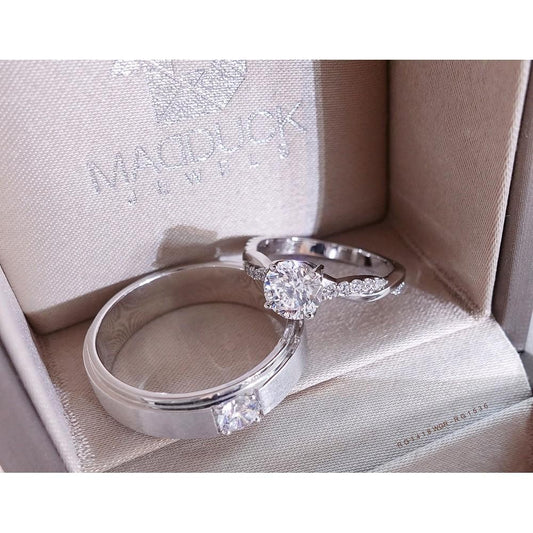 Couple ring set – CZ in 925 silver by Madduck Jewels
