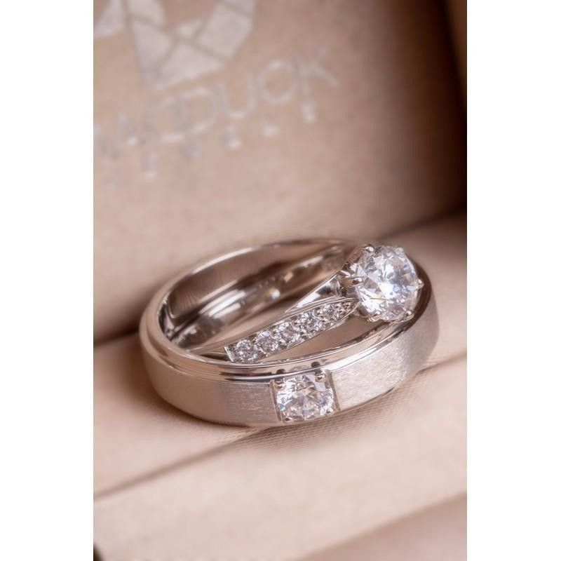 Couple ring set – CZ in 925 silver by Madduck Jewels