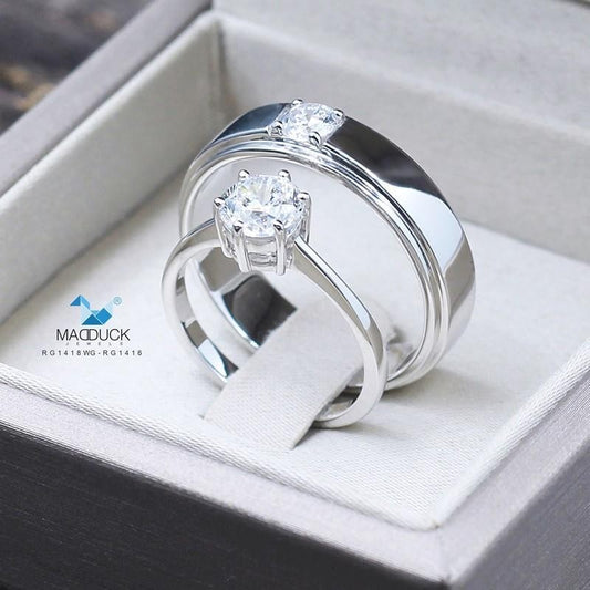 Couple ring set – CZ in 925 silver by Madduck Jewels
