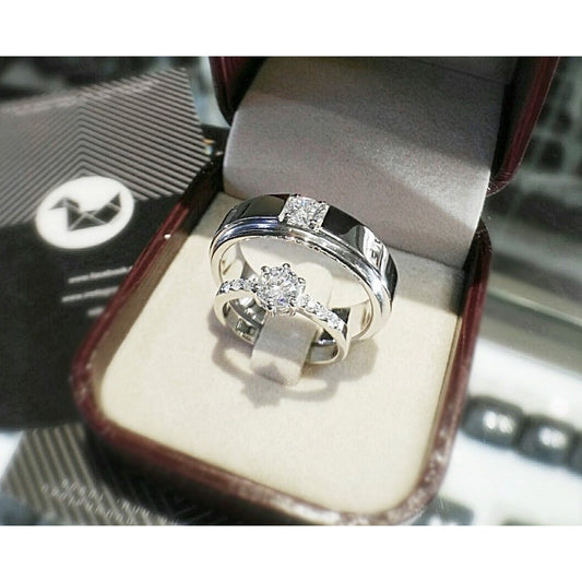 Couple ring set – CZ in 925 silver by Madduck Jewels