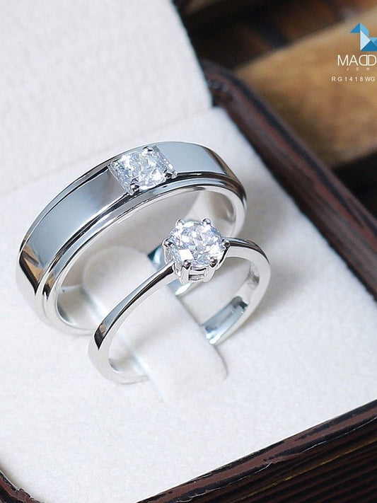 Couple ring set – CZ in 925 silver by Madduck Jewels