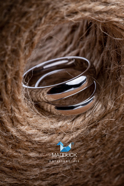 Cubiz Zirconia Sterling Silver 925 couple Rings with Rhodium plated / RG1405-RG1406