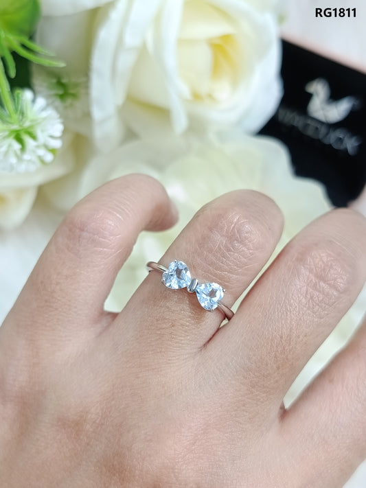 Heart Cubic Zirconia / Sterling Silver 925 Ring / Rhodium plated Nickel-Free / MadDuckJewels RG1811