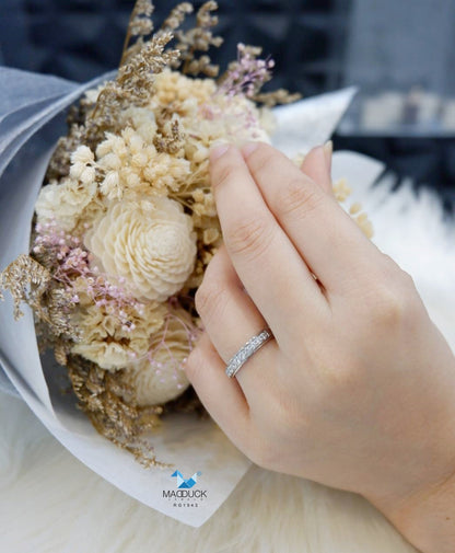 Madduckjewels แหวนเงินแท้ เพชร CZ ชุบโรเดียม RG1943