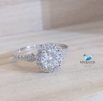 Cubiz Zirconia Sterling Silver 925 couple Rings with Rhodium plated / RG2101-RG1735