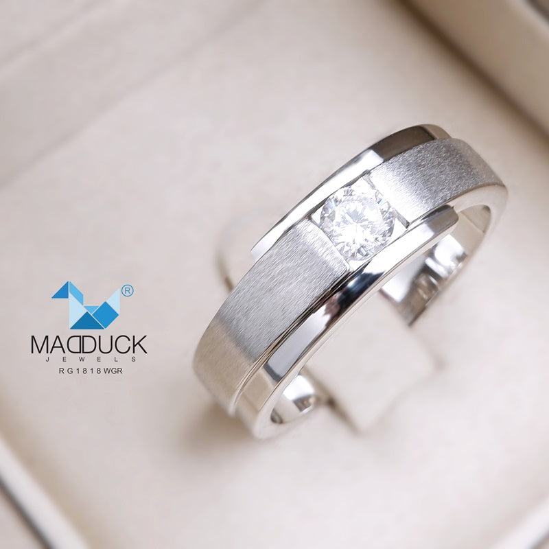 Cubiz Zirconia Sterling Silver 925 couple Rings with Rhodium plated / RG1818WGR-RG1912