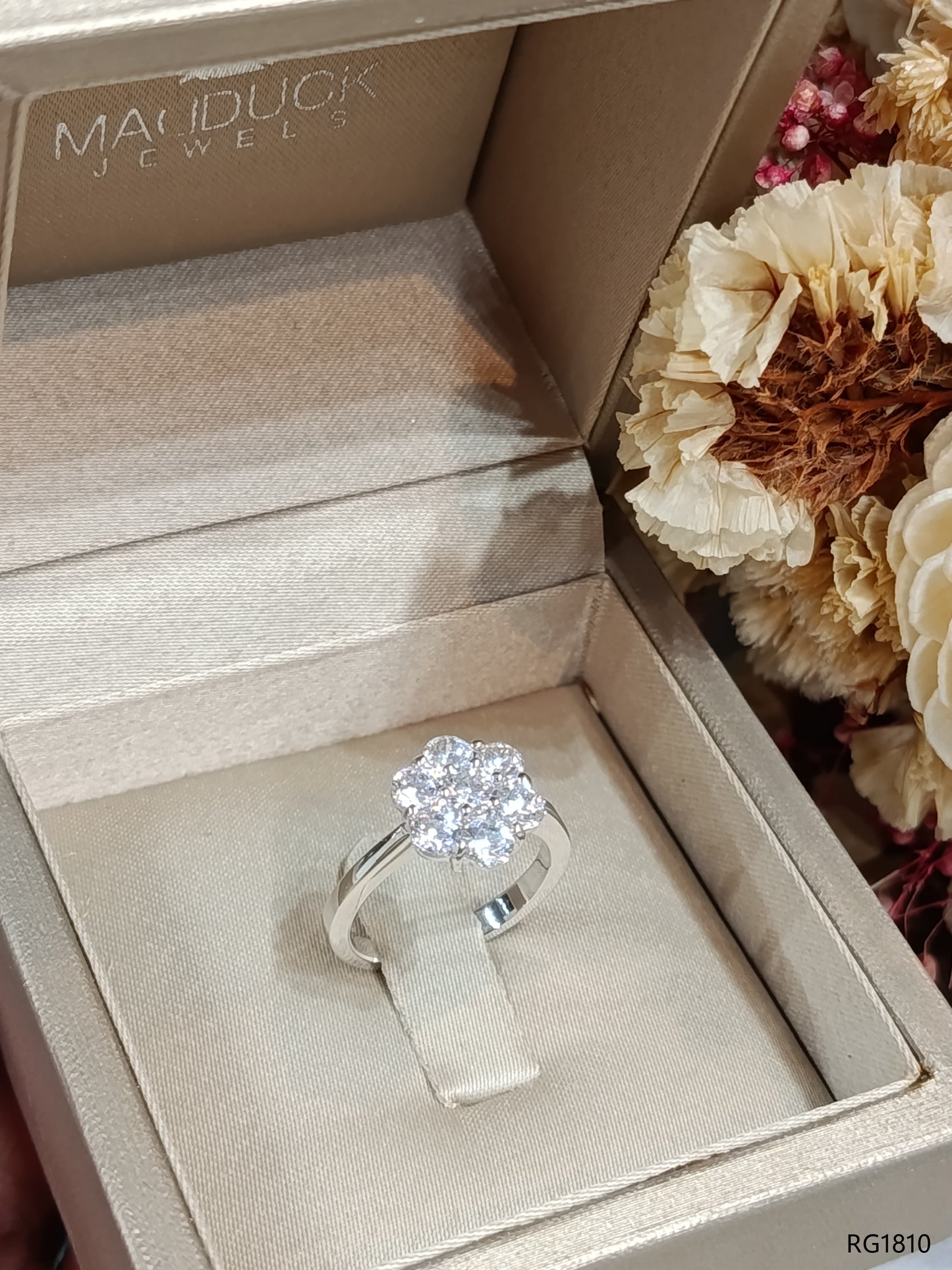 Madduckjewels Cubic Zirconia / Sterling Silver 925 Ring / Rhodium plated Nickel-Free  RG1810