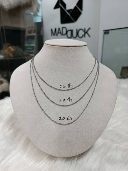 Madduck Jewels Sterling Silver CZ Pendant with Rhodium Plating and Titanium Necklace PD2103