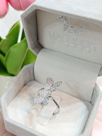 0.23 Cts Cubic Zirconia / Sterling Silver 925 Ring / Rhodium plated Nickel-Free / MadDuckJewels RG1320