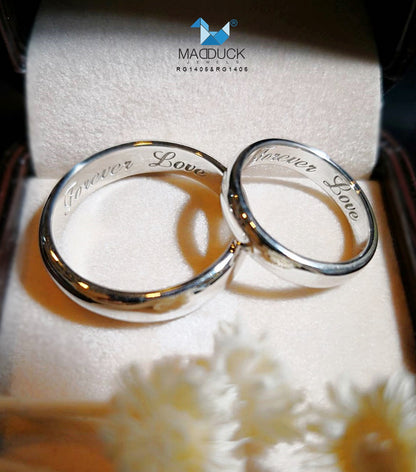 Cubiz Zirconia Sterling Silver 925 couple Rings with Rhodium plated / RG1405-RG1406