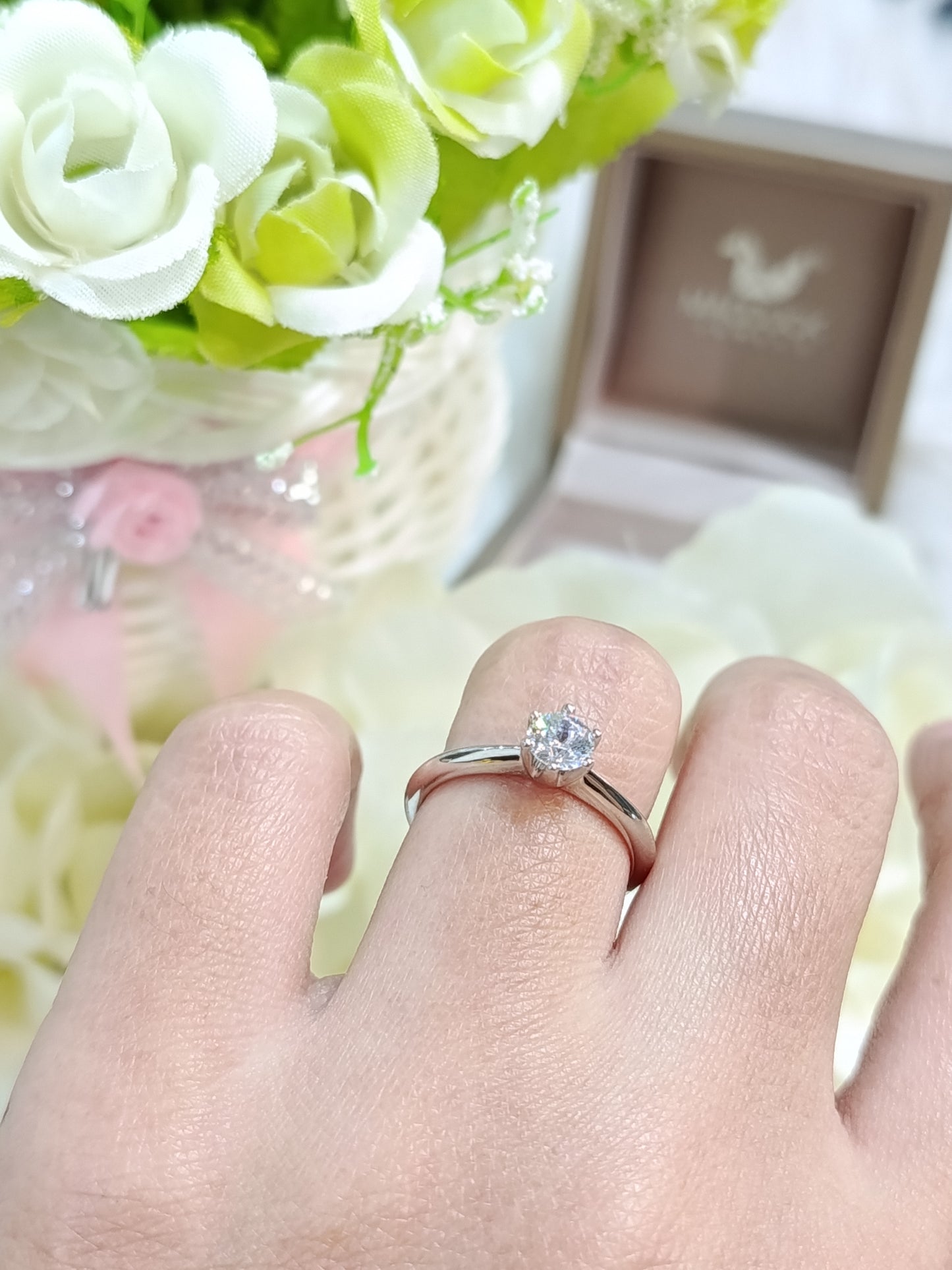 0.50 Carat SOLITAIRE Cubic Zirconia / Sterling Silver 925 Ring / Rhodium plated Nickel-Free / MadDuckJewels RG1544