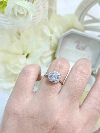 1.30 Cts Cubic Zirconia / Sterling Silver 925 Ring / Rhodium plated Nickel-Free / MadDuckJewels RG1623
