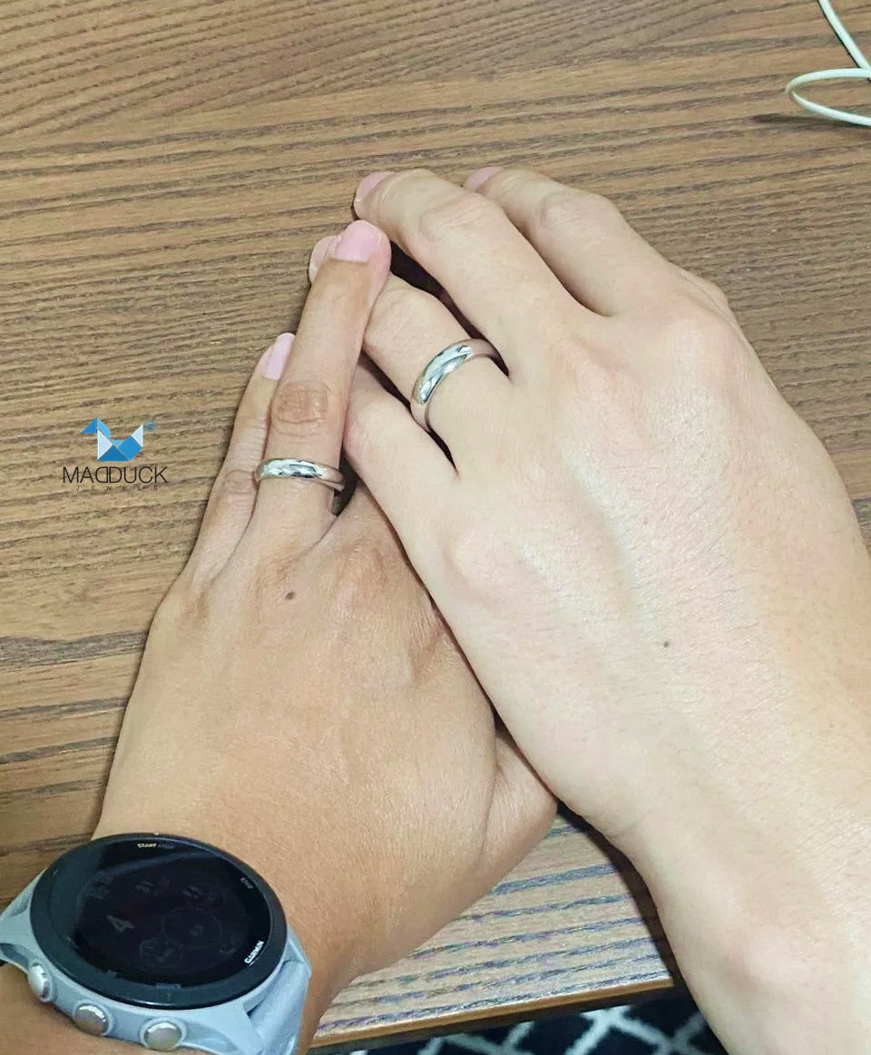 Cubiz Zirconia Sterling Silver 925 couple Rings with Rhodium plated / RG1405-RG1406