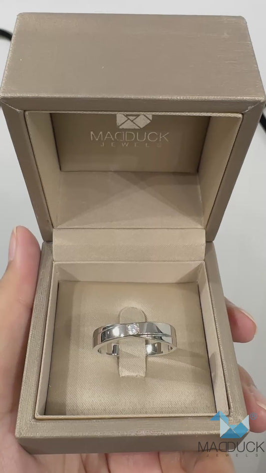MadDuckJewels Sterling Silver 925 Engagement & Wedding Ring – CZ / Moissanite / Lab-Grown Diamond – Rhodium Plated, Nickel-Free – RG1528